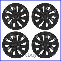 (Matte Black)Set Of 4 Hub Caps Premium Whirlwind Design Symmetrical Wheel Cover