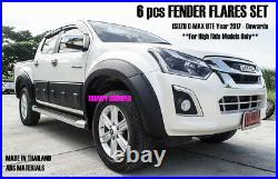 Matte Black Smooth Fender Flares Wheel Arches For Isuzu D-max Ute 2017-2019