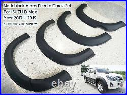 Matte Black Smooth Fender Flares Wheel Arches For Isuzu D-max Ute 2017-2019