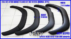 Matte Black Toyota All New Hilux Revo M80 Sr5 2015 Fender Flares Wheel Arches