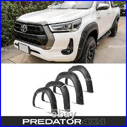 Matte Black Wheel Arches Fender Flares Wide Body Kit For Toyota Hilux Mk9 2021+