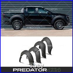 Matte Black Wheel Arches For Ford Ranger T9 Platinum With Sensor Holes 23+