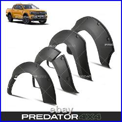 Matte Black Wheel Arches For Ford Ranger T9 Platinum With Sensor Holes 23+