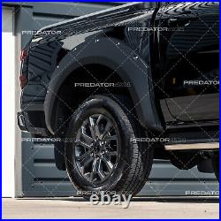 Matte Black Wheel Arches For Ford Ranger T9 Platinum With Sensor Holes 23+
