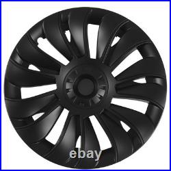 (Matte Black)Wheel Hub Cap Fully Wrapped Matte Finish 4 Pack Anti-Scratch Wheel