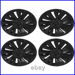 (Matte Black)Wheel Hub Cap Fully Wrapped Matte Finish 4 Pack Anti-Scratch Wheel