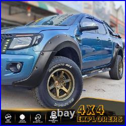Matte Black Wide Wheel Arch Extensions Fender Flares Kit for Ford Ranger 2012-15