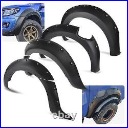 Matte Black Wide Wheel Arch Extensions Fender Flares Kit for Ford Ranger 2012-15