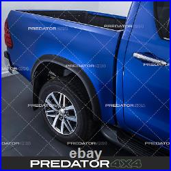 Matte Black Wide Wheel Arches Fender Flares For Toyota Hilux Mk8 15-20