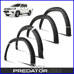 Matte Black Wide Wheel Arches Fender Flares For Toyota Hilux Mk8 15-20