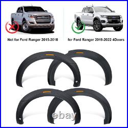 Matte Black for Ford Ford Ranger 2015-2022 Wildtrak Raptor Wide Wheel Arches Kit