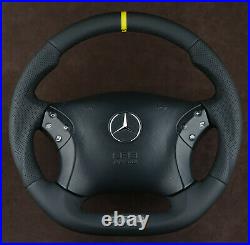 Mercedes Custom Steering Wheel FLAT BOTTOM THICK 00-07 C Class W203 C55AMG C32