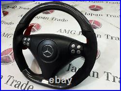 Mercedes SLK R171 W171 55 C-class W203 Flat Bottom Steering Wheel Carbon Fiber