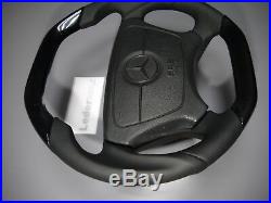 Mercedes Steering Wheel piano black wood flat bottom top w140 w124 sl 500e S600