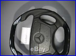 Mercedes Steering Wheel piano black wood flat bottom top w140 w124 sl 500e S600