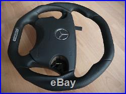 Mercedes W210 W208 CLK E55AMG CLK55AMG Steering Wheel flat bottom +leather SRS