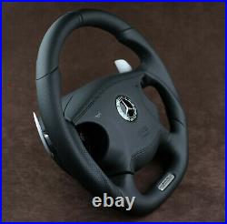 Mercedes W211 E55AMG custom steering wheel metal paddles flat bottom Leather SRS