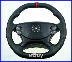 Mercedes custom flat bottom thick steering wheel R230 CLK W209 SL AMG