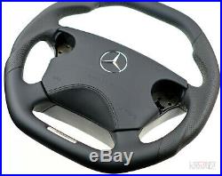 Mercedes custom steering wheel W210 W208 W463 flat TOP & bottom leather SRS AMG