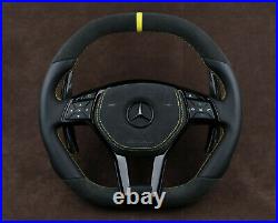 Mercedes custom steering wheel W212 W204 W218 W463 flat top & bottom big paddles