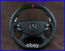 Mercedes custom steering wheel flat bottom big paddles W219 R230 W209 W211 AMG
