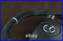 Mercedes custom steering wheel flat bottom thick big paddles R171 W203 C AMG SLK