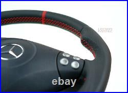Mercedes custom steering wheel flat bottom thick red R171 W203 C AMG SLK, C class