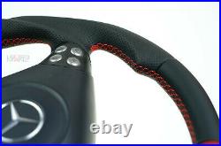Mercedes custom steering wheel flat bottom thick red R171 W203 C AMG SLK, C class