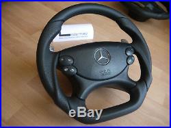 Mercedes paddle flat bottom steering wheel W219 R230 CLK W209 W211 E63 AMG Black