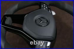 Mercedes steering wheel Piano black flat top & bottom W204 W218 W212 W463 W166