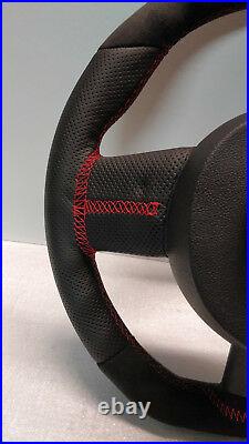 Mini Cooper Steering Wheel Flat Alcantara Jcw Custom R55 R56 R57 R60 Red Stitch