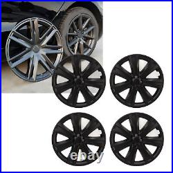 NEW 4PCS 19in Wheel Hubcaps Wheels Full Wrapped Turbine Style Matte Black For