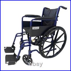 NEW Hecare Black Sport Self Propel Aid Mag Wheels Folding Steel Wheelchair UK
