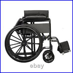 NEW Hecare Black Sport Self Propel Aid Mag Wheels Folding Steel Wheelchair UK