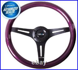 NEW NRG Steering Wheel Purple Classic Wood Grain Matte Black Center ST-015BK-PP