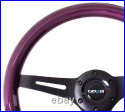 NEW NRG Steering Wheel Purple Classic Wood Grain Matte Black Center ST-015BK-PP