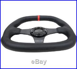 NRG ST-019CFR Carbon Fiber series Flat bottom steering wheel 320mm Black Leather
