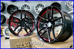 New 20 inch 5X115 Hellcat SRT style wheels BLACK RED FORGED for DODGE CHALLENGER