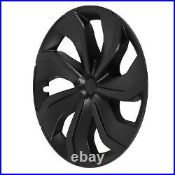 New 4Pcs Wheel Hub Cap Matte Black Symmetrical Style 19 Inch Automobile Full Rim