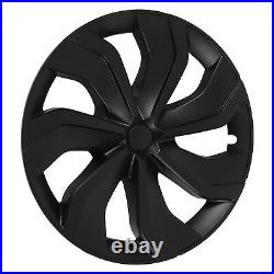 New 4Pcs Wheel Hub Cap Matte Black Symmetrical Style 19 Inch Automobile Full Rim