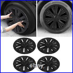 New 4 Pcs Wheel Hub Cap Matte Black Automobile Wheel Hub Fully Wrap Rim Protecto