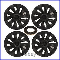 New 4pcs 18in Wheel Hubcap Matte Black Stylish Look For Model 3 2017 To 2023