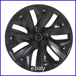 New 4pcs 19in Wheel Hub Cover Matte Black Anti Scratch Cool For Model Y 2020 To