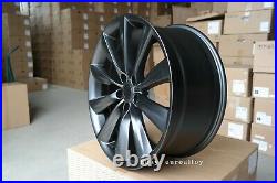 New 4x 21 inch 5x120 TURBINE style BLACK MATT alloy wheels for TESLA MODEL S rim