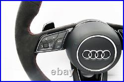 New Audi RS4 Flat Bottom Half Alcantara Steering Wheel Shift Paddles A4 S4 1110