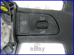 New OEM AUDI B7 A4 S4 RS4 Flat Bottom Black Leather Silver S Line Steering Wheel