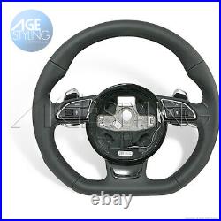 OEM Audi A3 A4 A5 Q5 Q7 Flat Bottom Steering Wheel with Extended Paddle Shifters
