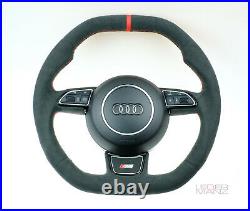 OEM Audi custom steering wheel A3 S3 Q3 RS3 S RS S line thick Alcantara flat top