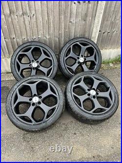 ORIGINAL SET of FORD FOCUS ST MK2 18 Alloy Wheels MATT BLACK With V. GOOD TYRES