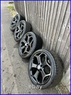 ORIGINAL SET of FORD FOCUS ST MK2 18 Alloy Wheels MATT BLACK With V. GOOD TYRES